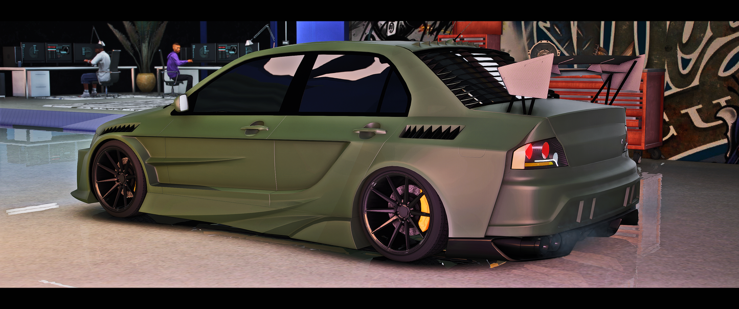 (Debadged) Mitsubishi Evo Abflug