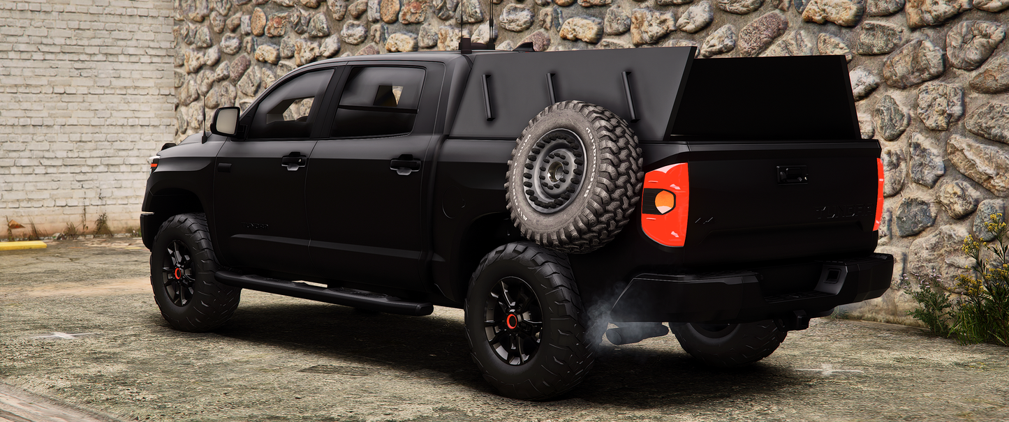 Armored Toyota Tundra TRD side view showing durable build