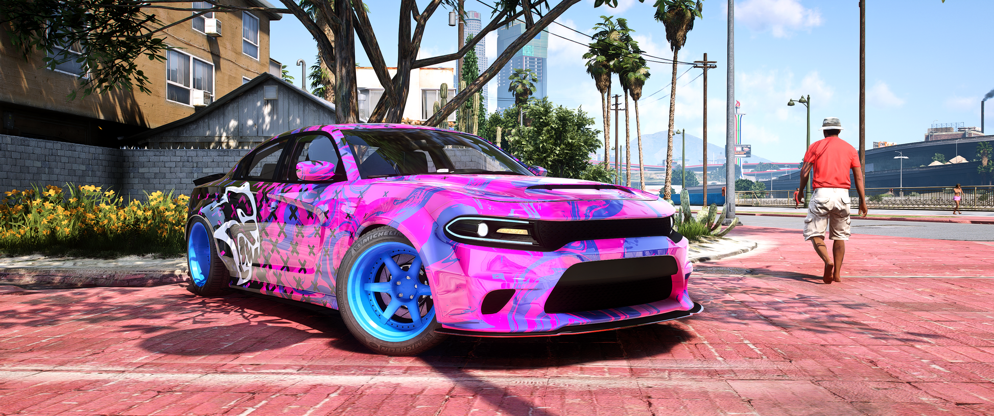 Dodge Charger Hellcat Livery FiveM Vehicle Front View