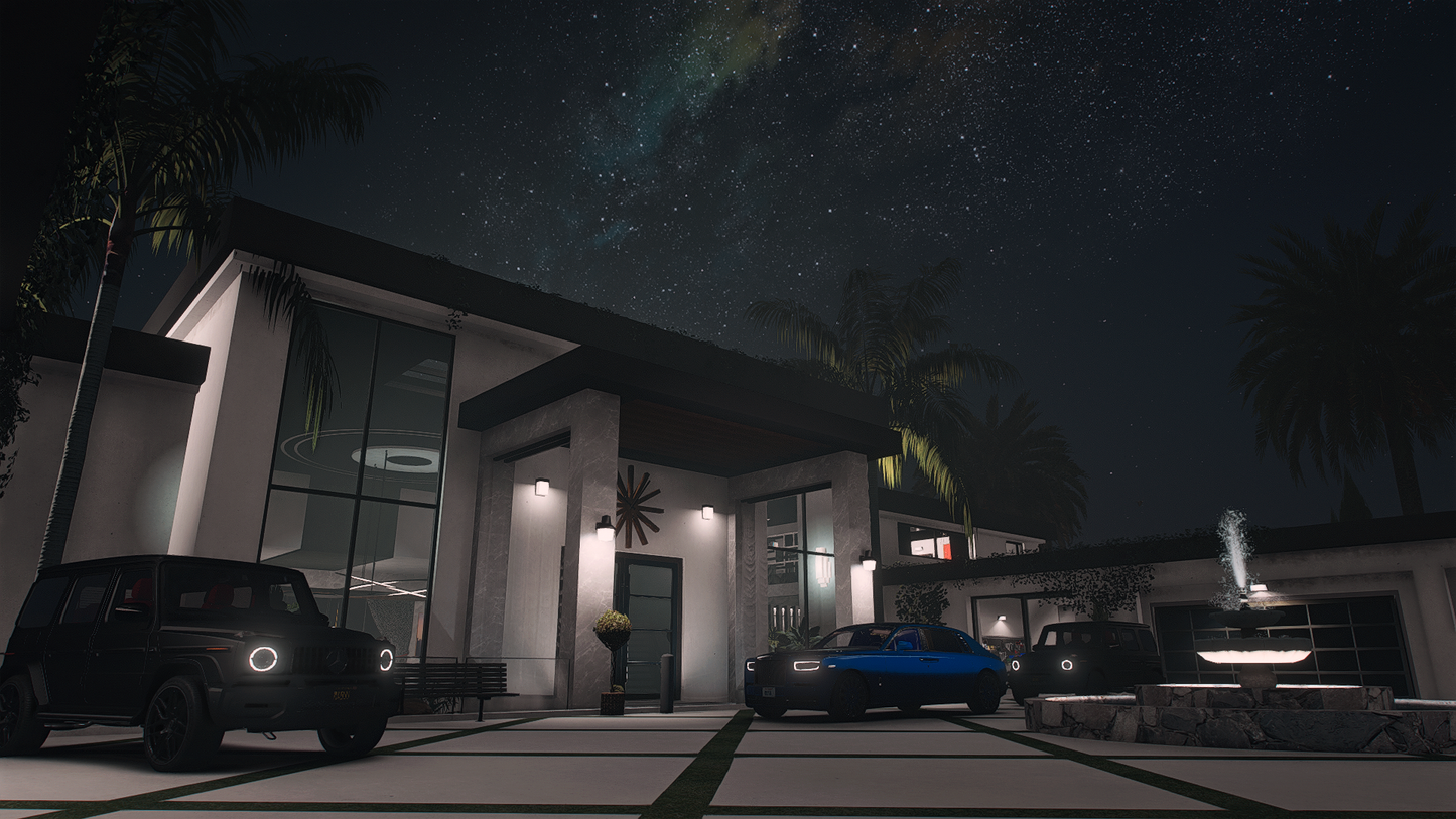 Mafia Mansion FiveM map mod rear exterior view