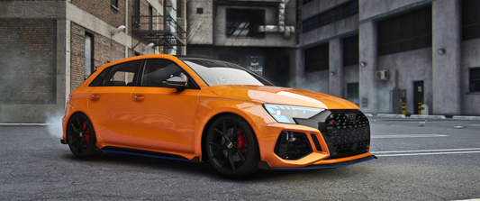 Front view of (Debadged) Audi RS3 8Y Sportsback GTA V mod for FiveM