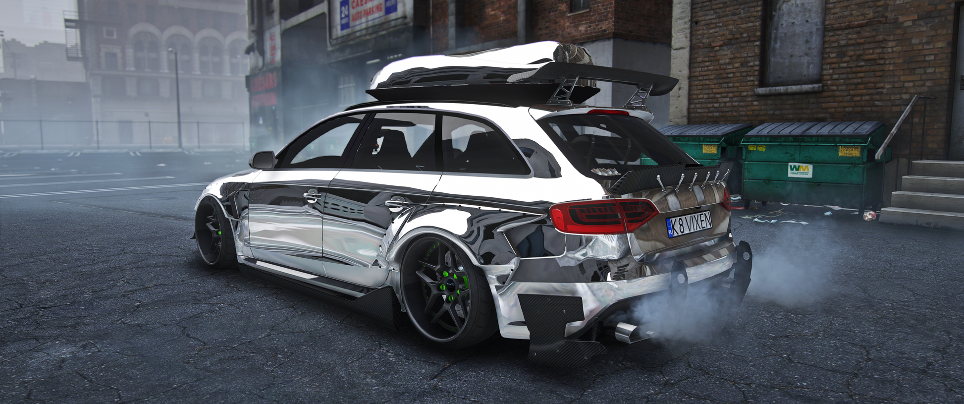 Side view of (Debadged) Audi RS4 Vixen Tuning GTA V mod