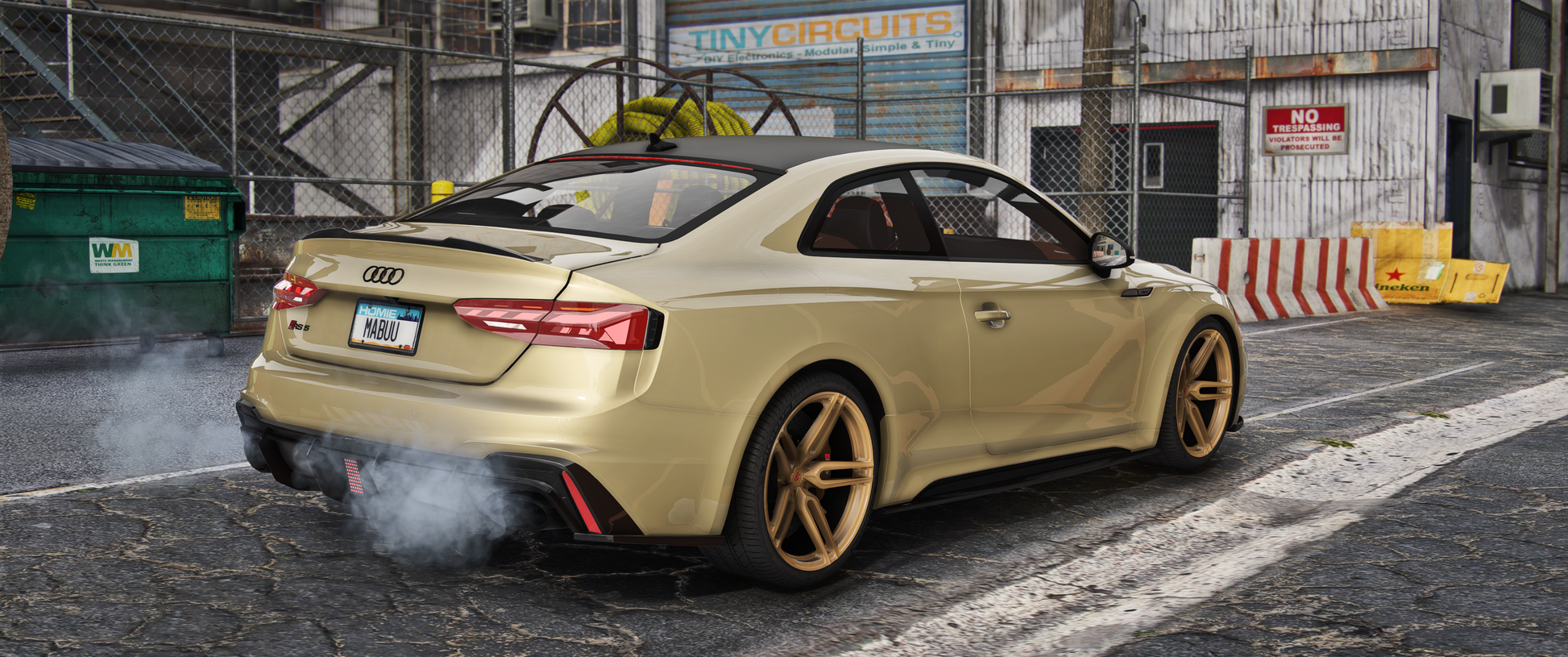 Side view of (Debadged) Audi RS5 B9 2022 Coupe GTA V mod