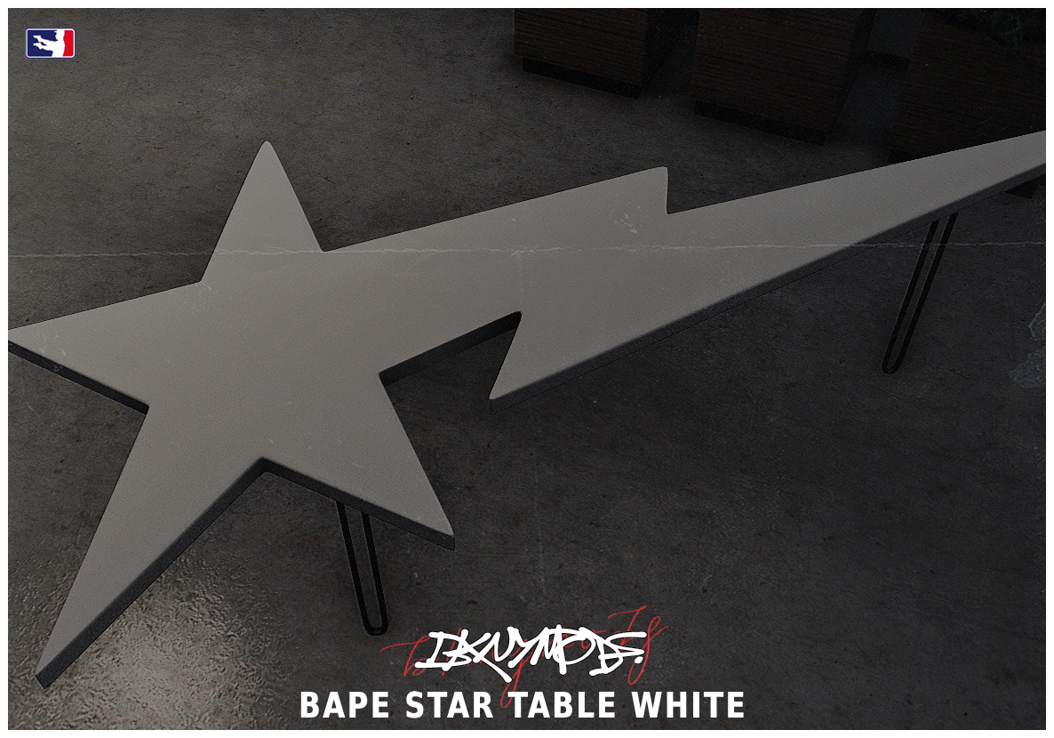 Bape Star Table White FiveM RP prop with realistic textures