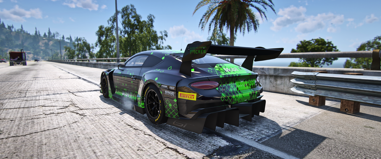 Bentley Continental GT3 FiveM vehicle mod side view with realistic textures