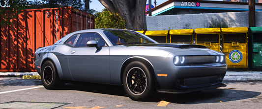 Front view of Debadged Dodge Challenger SRT Demon 170 2023