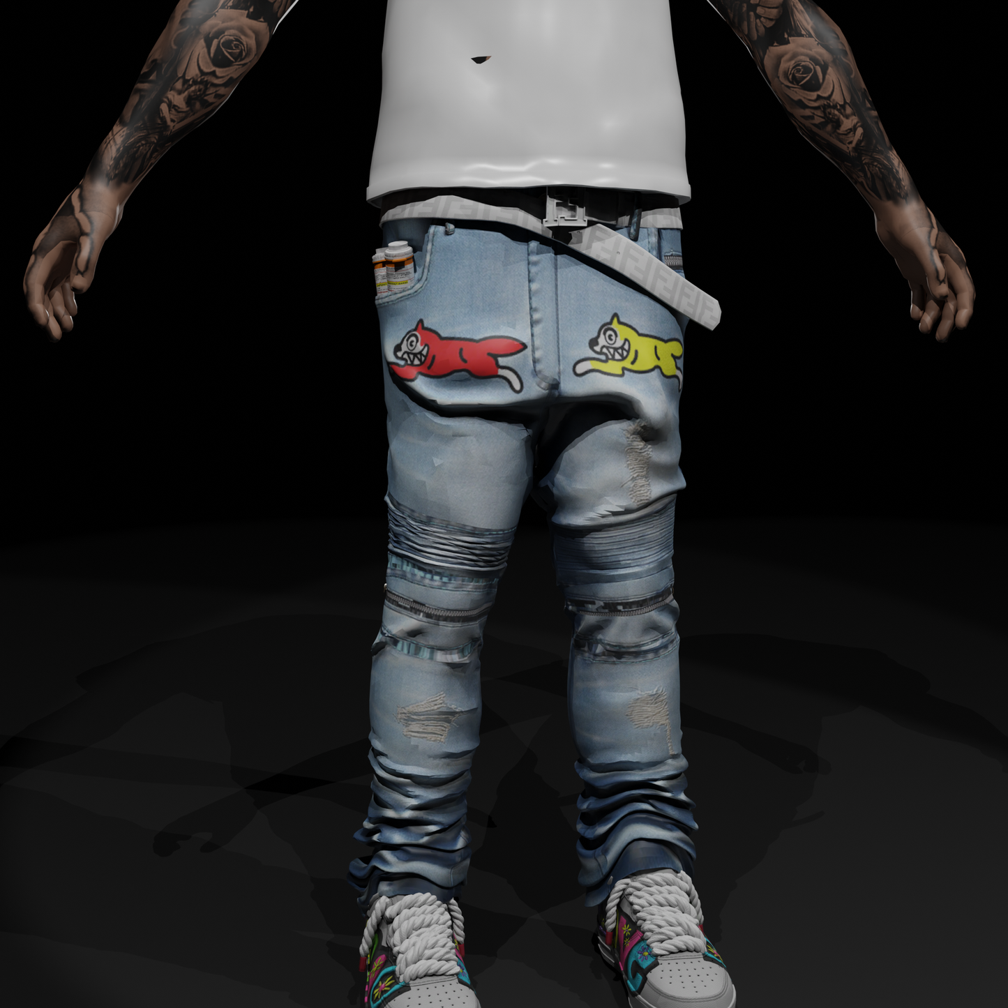 Custom Belt Saggy Jeans FiveM Roleplay Clothing Mod