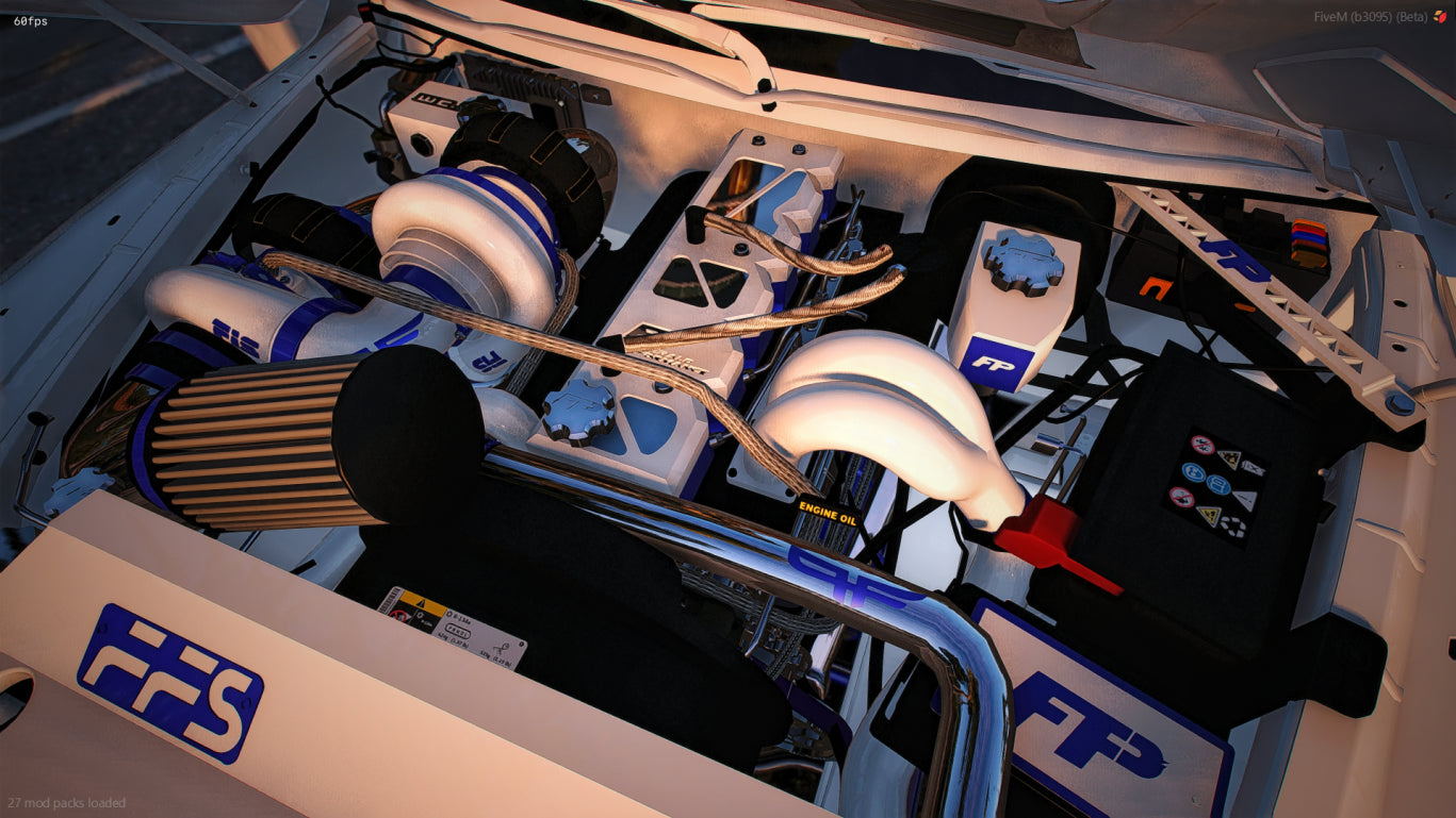 Rear view of Custom Big Turbo Dodge Ram FiveM truck mod