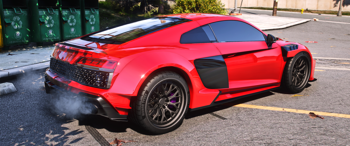 Side view of Audi R8 Zacoe Debadged Mod for FiveM