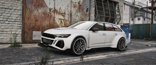 Front view of (Debadged) Audi RS6 DTM GTA V mod for FiveM