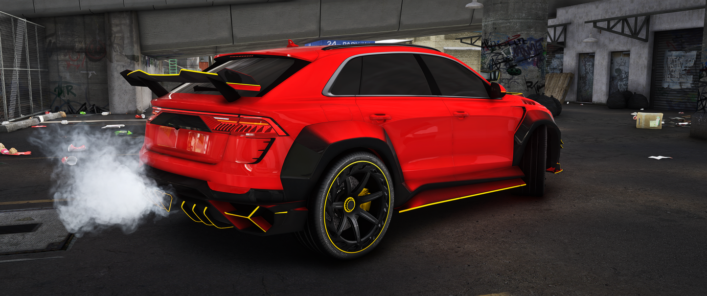 Side view of (Debadged) Mansory Audi RSQ8 Evo GTA V vehicle mod for FiveM