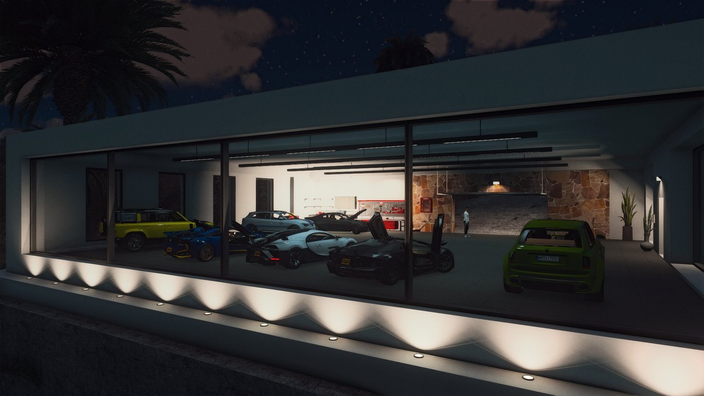 Rear view of Desert Mansion 2.0 FiveM map