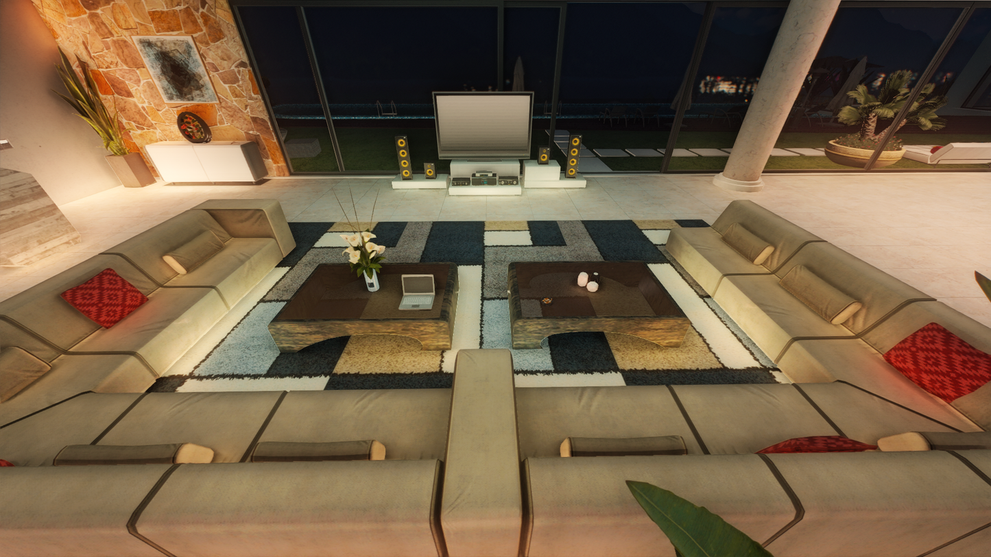 Garage view of Desert Mansion 2.0 FiveM map