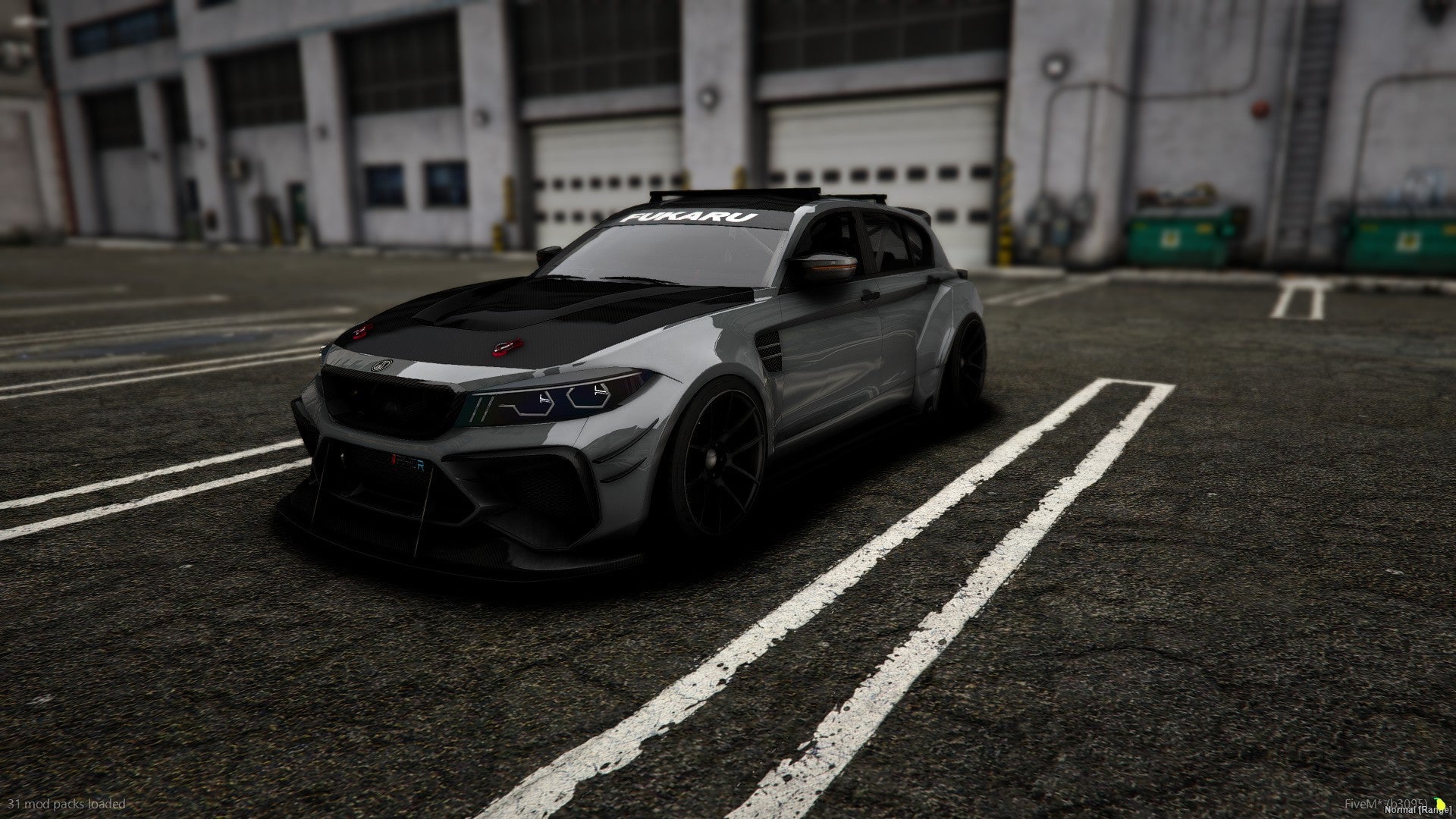 Front view of F140R lore-friendly supercar mod for FiveM