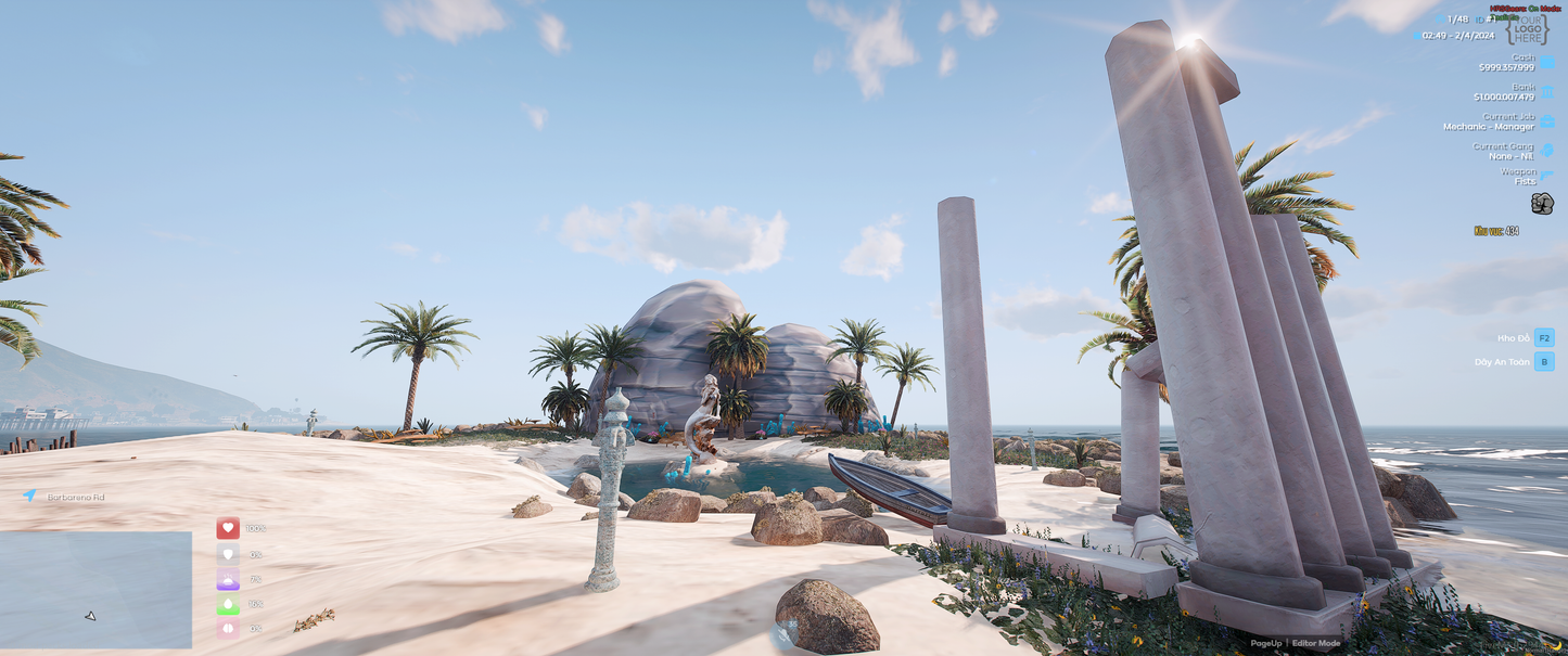 Custom FiveM island map Ilhada Sereia gameplay view