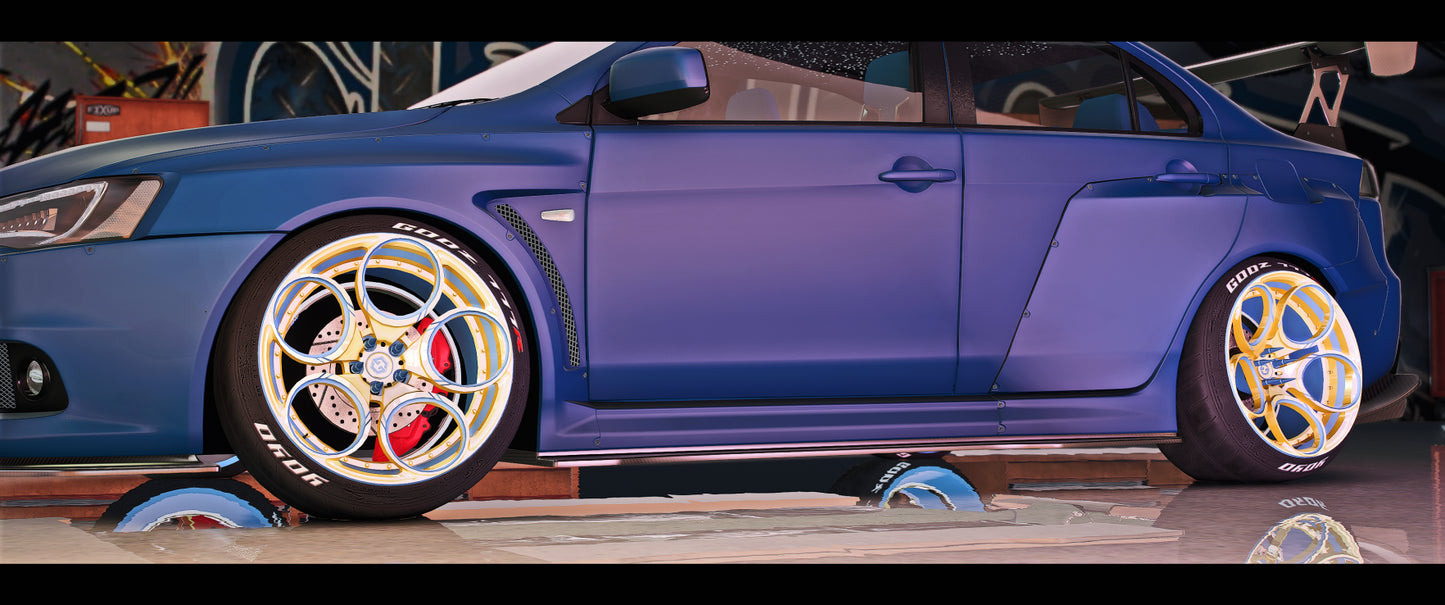 FORGED Wheels 5 installed on front of GTA V car