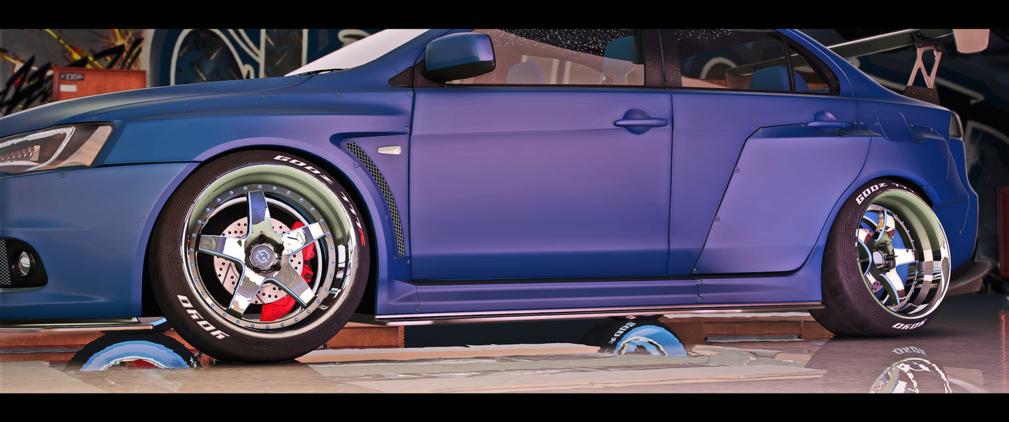 Side profile view of FORGED Wheels 5 on vehicle