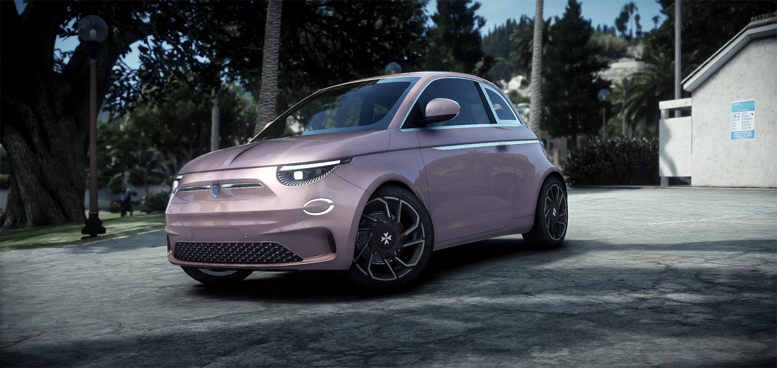 Front view of Grotti Brioso Fulmin compact electric car in FiveM