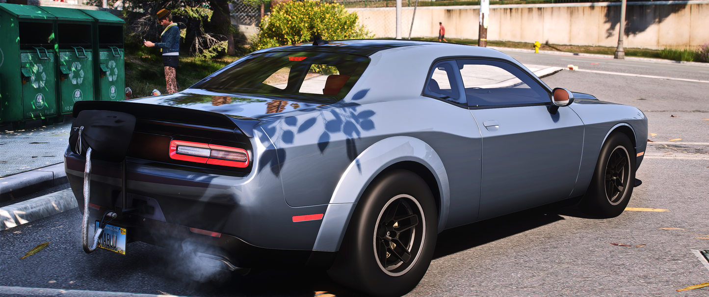 Front view of Debadged Dodge Challenger SRT Demon 170 2023
