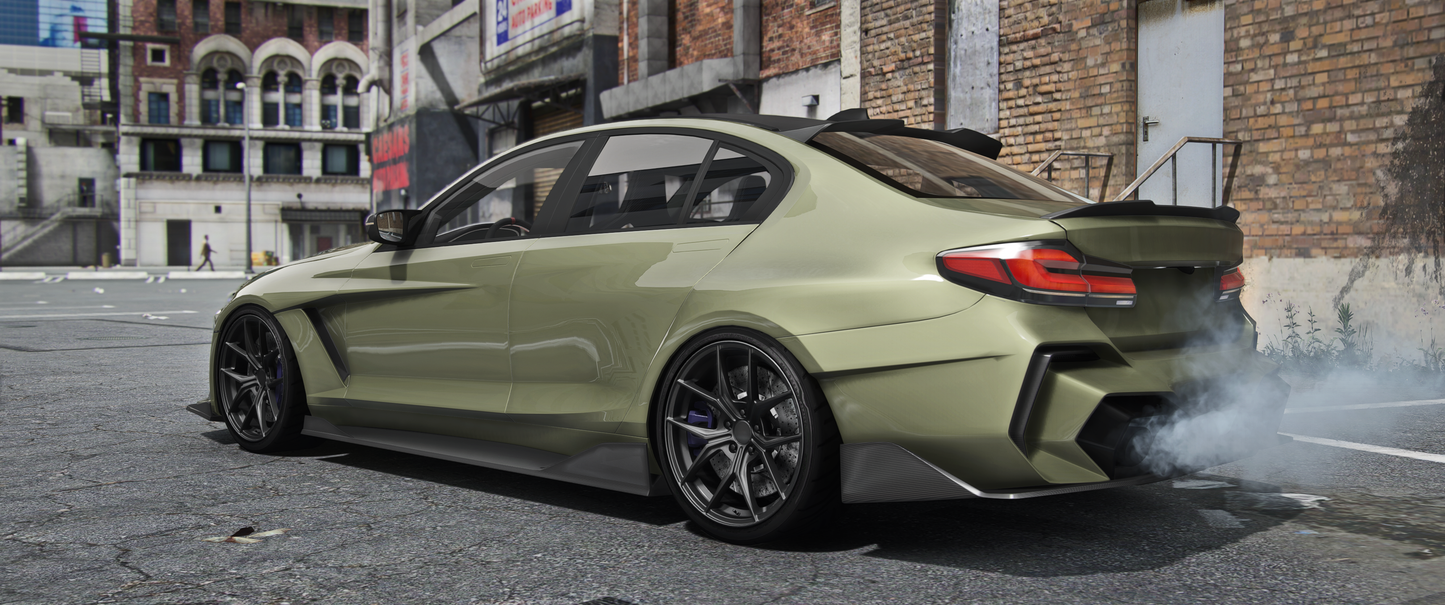 Side view of (Debadged) Hycade BMW M5 CS GTA V vehicle mod for FiveM