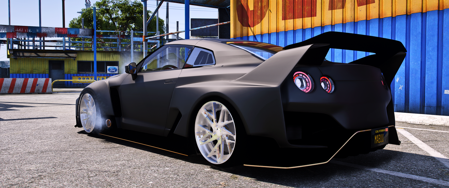 Side view of Debadged Hycade Nissan GT-R mod for FiveM
