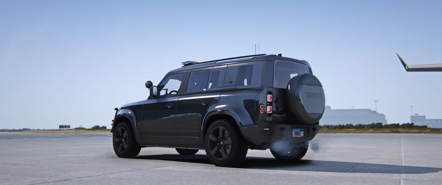 Side profile of Land Rover Defender 110 EMS for FiveM emergency roleplay