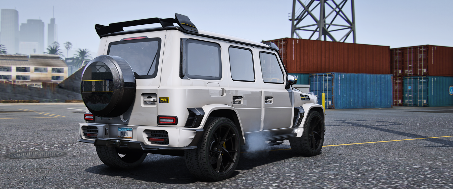 Side view of (Lore Friendly) Benefactor P900 Mansory GTA V vehicle mod for FiveM