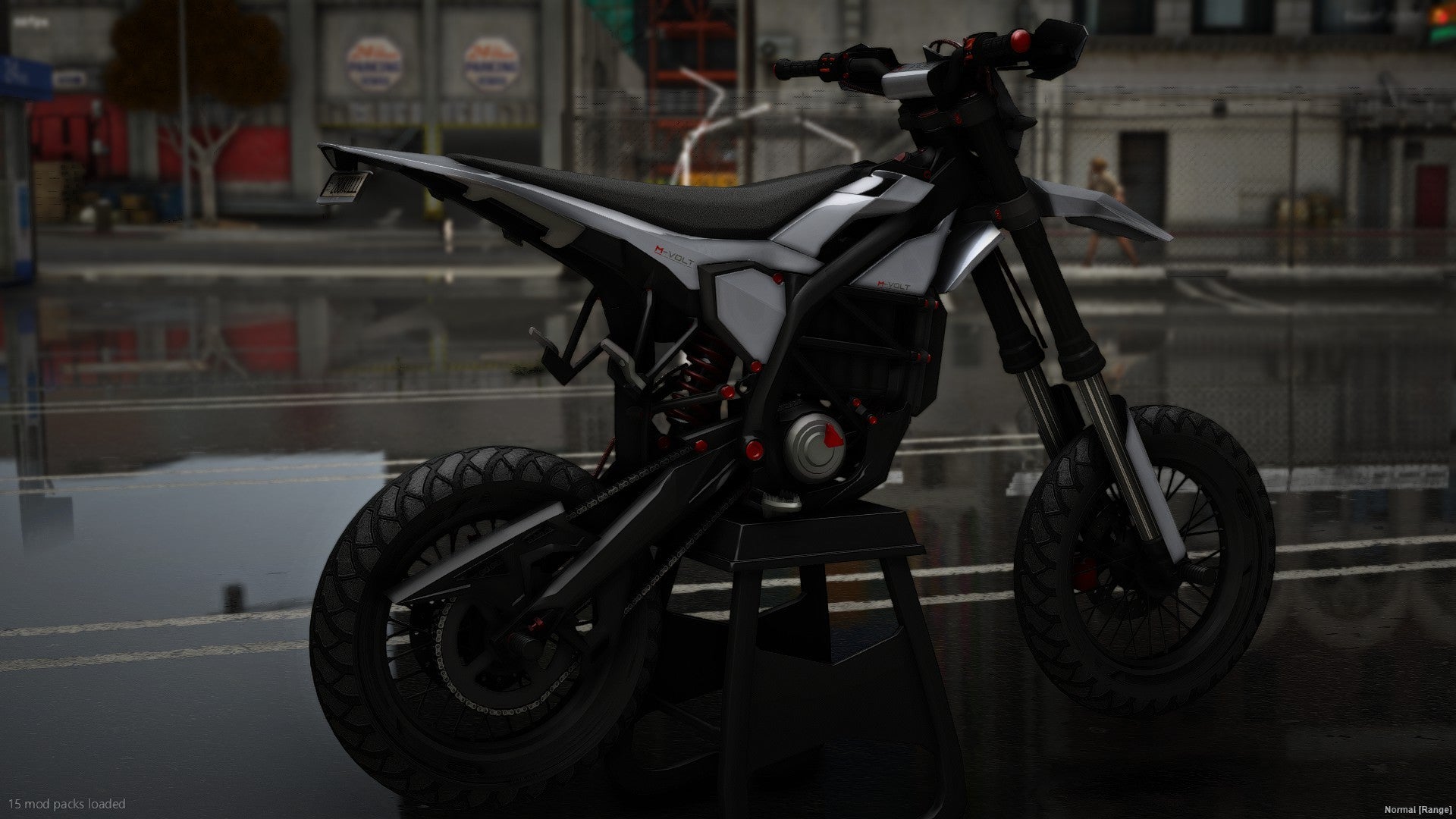 Side angle of lore friendly M-VOLT mod for FiveM roleplay