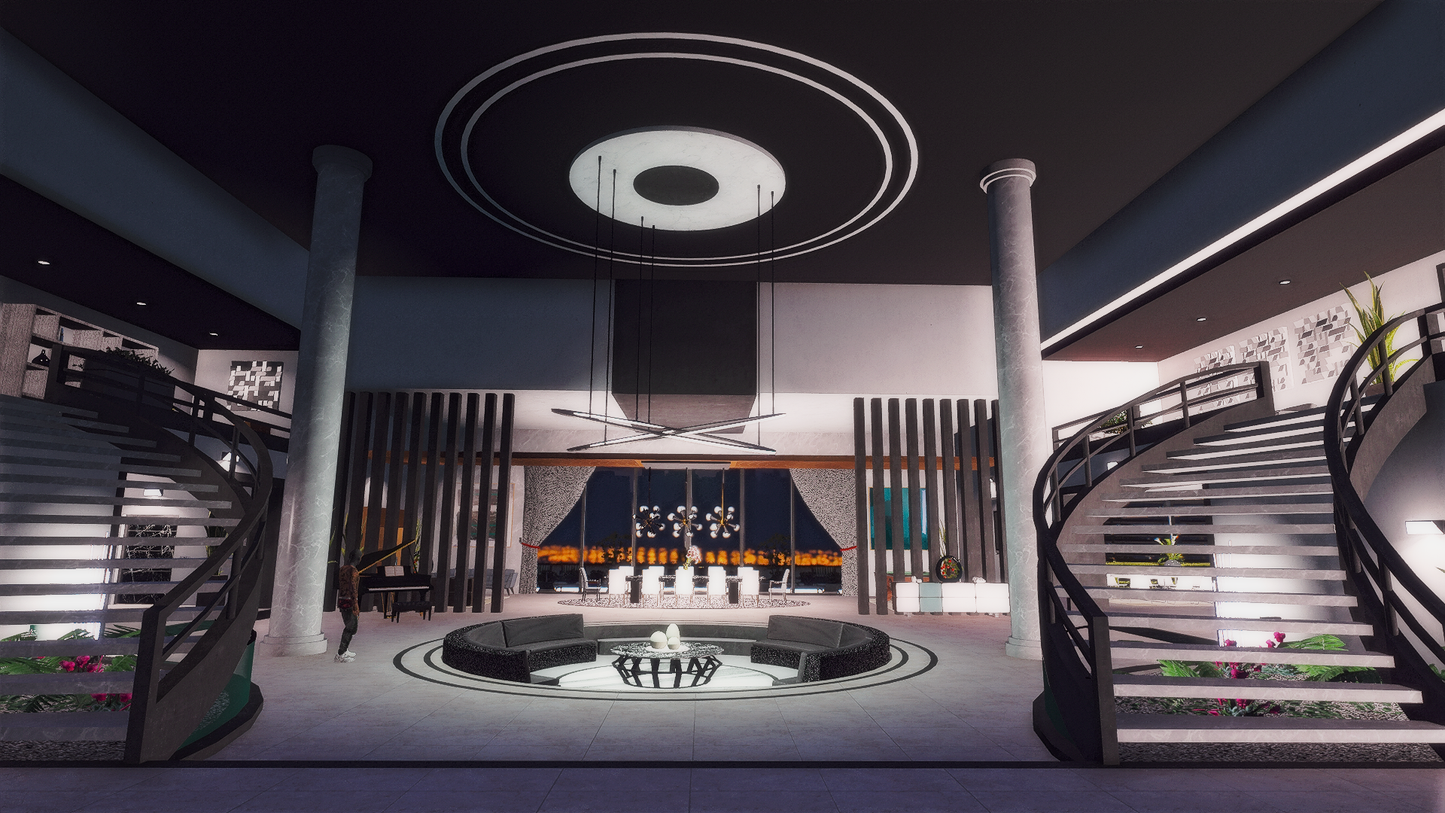 Luxury driveway entrance of Mafia Mansion mod