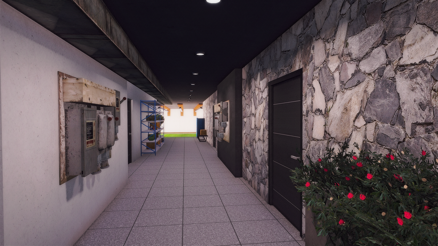 Interior main hall of Mafia Mansion 2.0