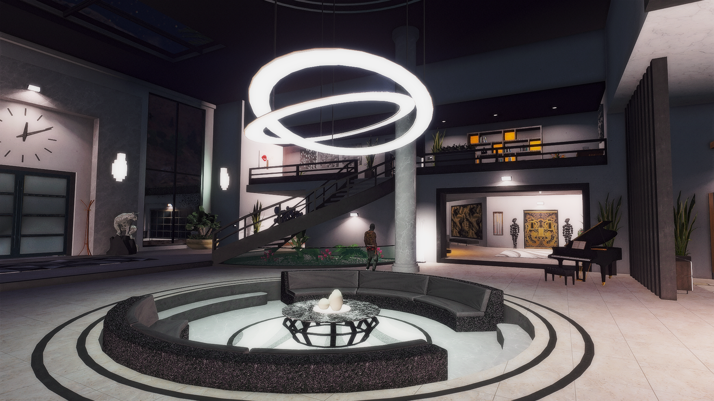 Night lighting and exterior ambiance of the mansion