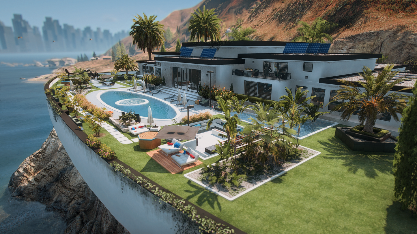 Mafia Mansion FiveM map mod balcony view