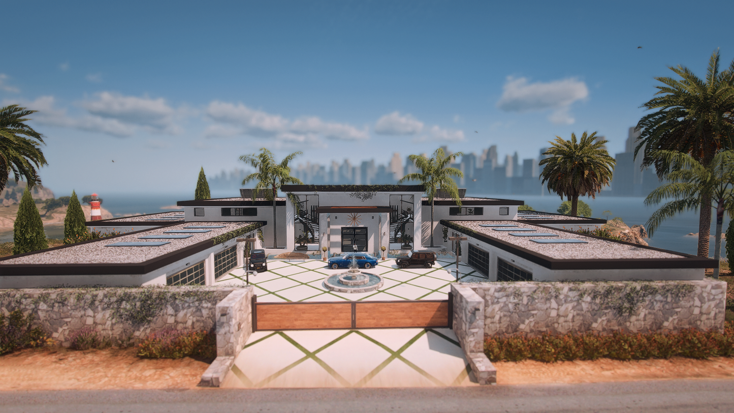 Mafia Mansion FiveM map mod front exterior view