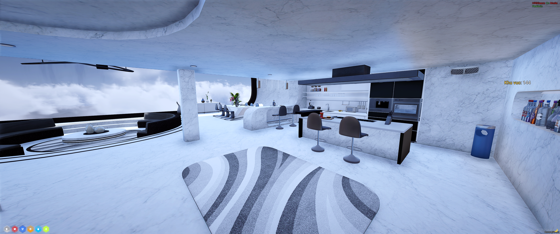 Garden area of MAP Futurist House Mod