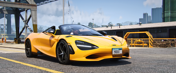 Mclaren 750S Spider Front View with Animation Roof