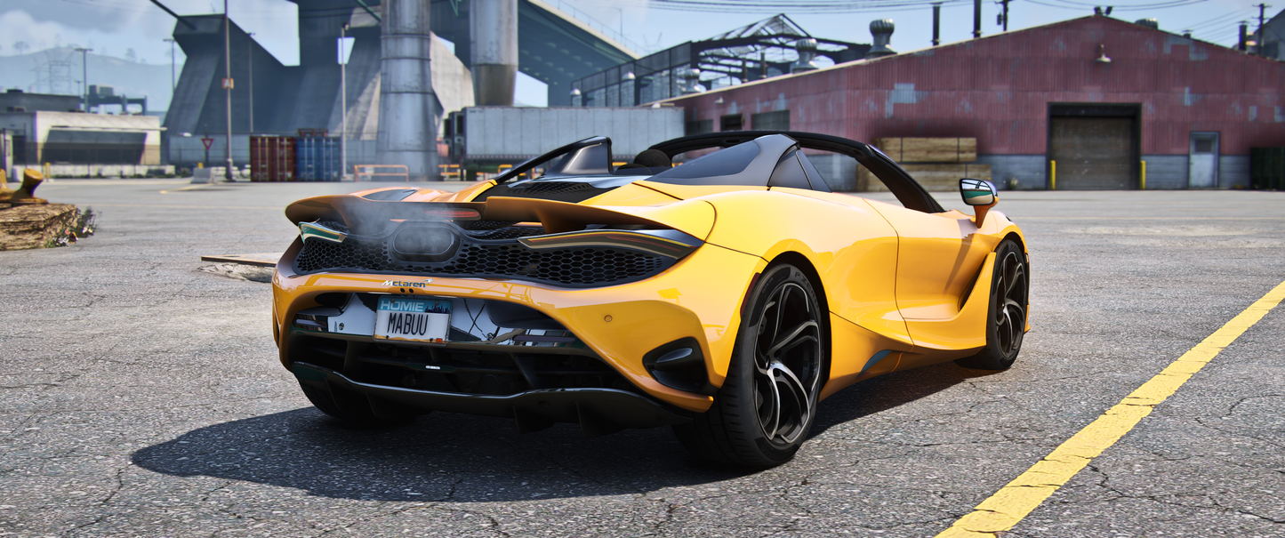 Mclaren 750S Spider Side View with Roof Open