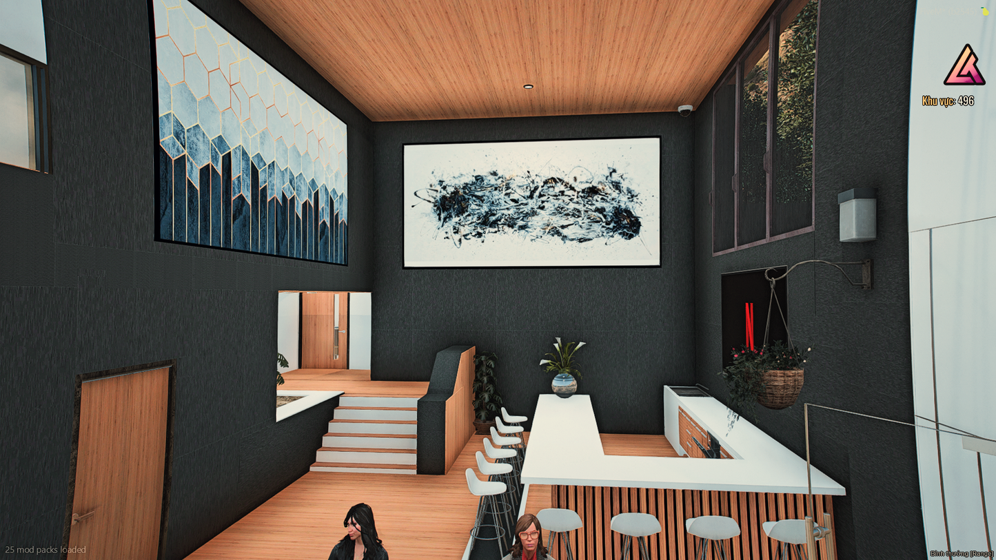 Luxury bedroom with decor in Mega Mansion FiveM