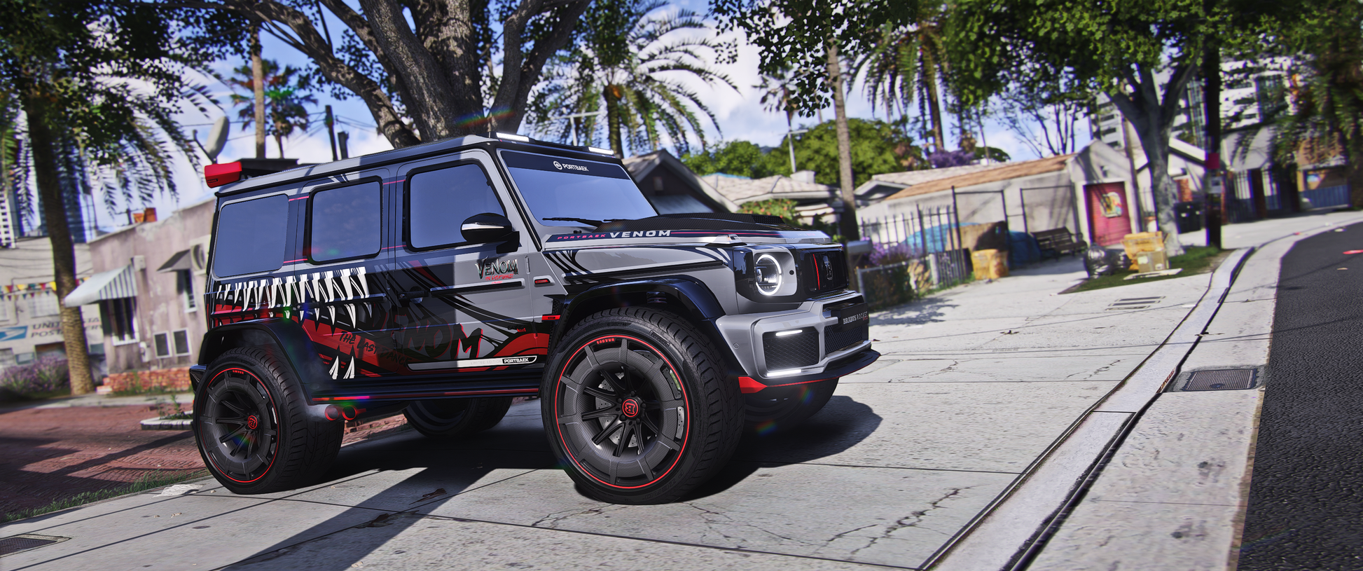 Mercedes Brabus 900 Rocket Venom front angle view in FiveM with dynamic lights