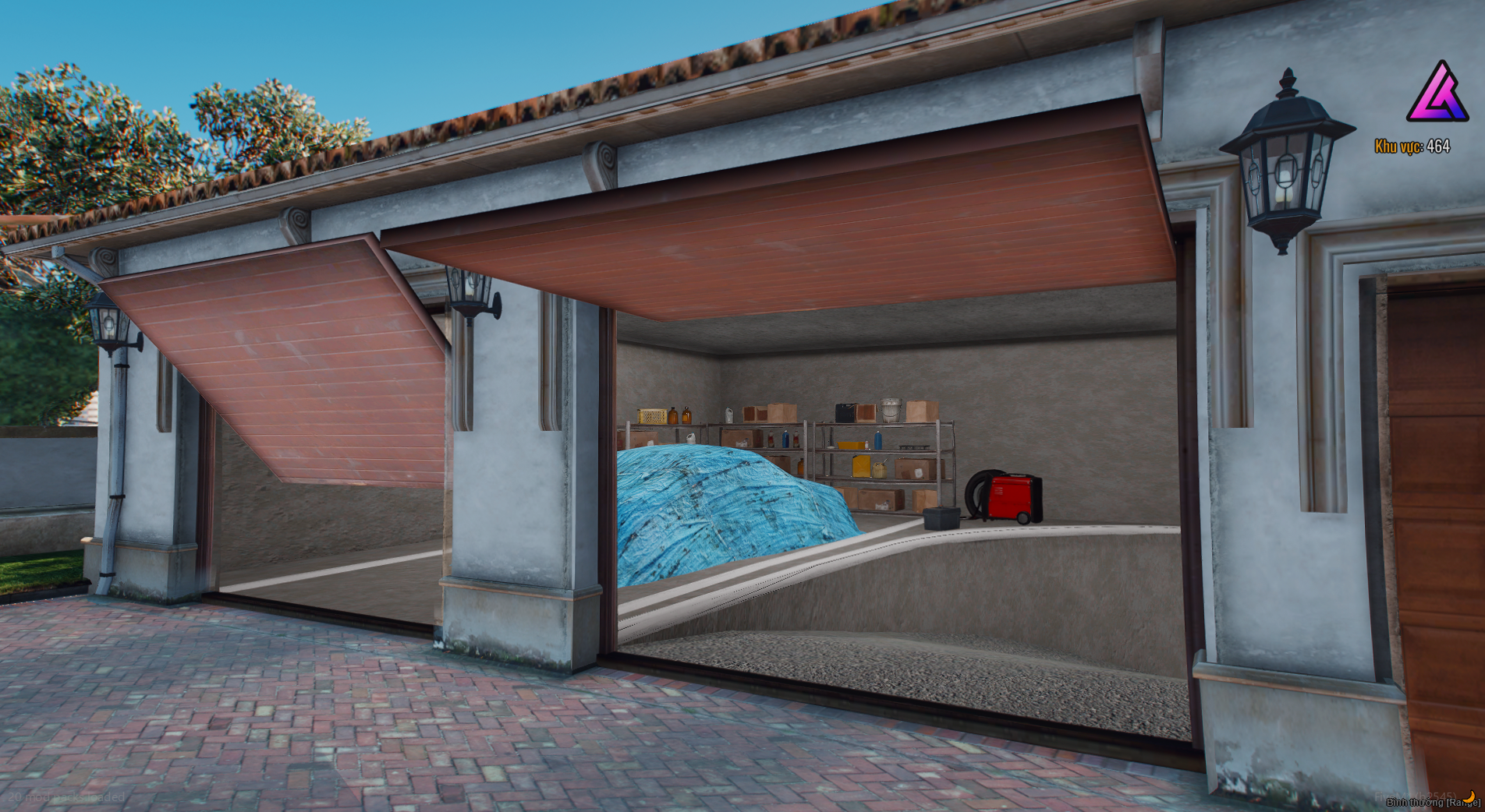 Garage area in Cartel House