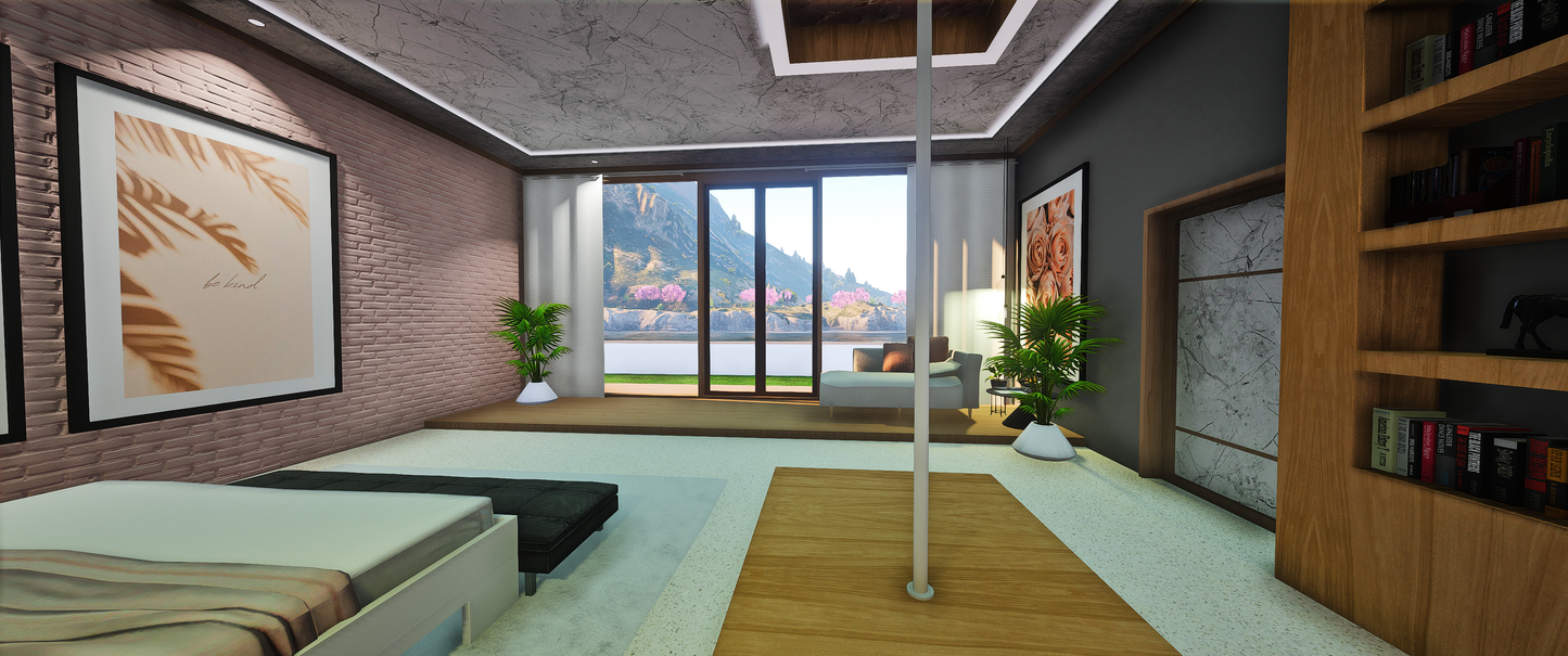 Balcony view of Modern Two-House Map
