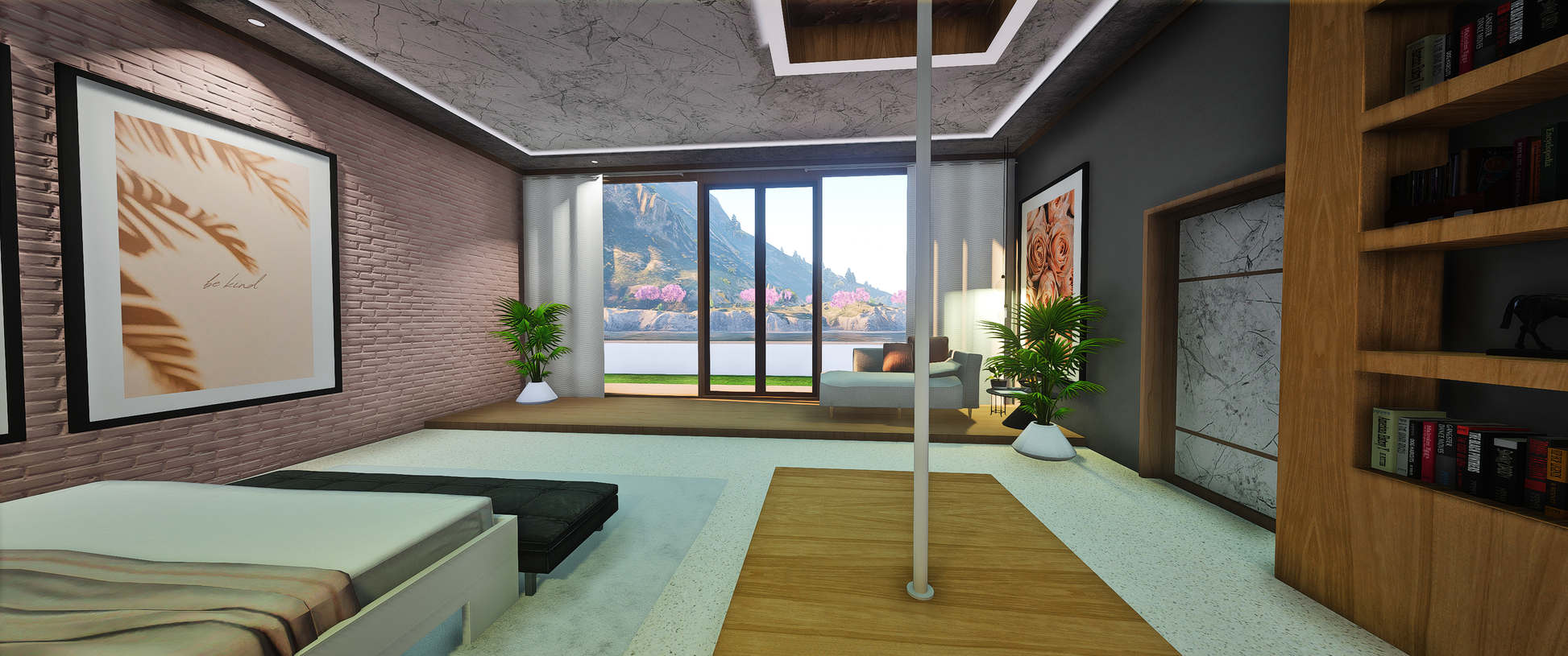 Balcony view of Modern Two-House Map