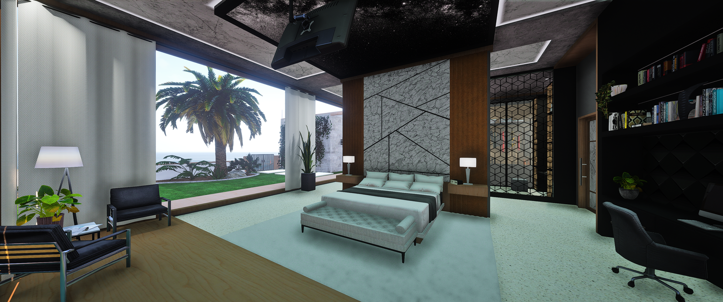 Bedroom view of Modern Two-House Map