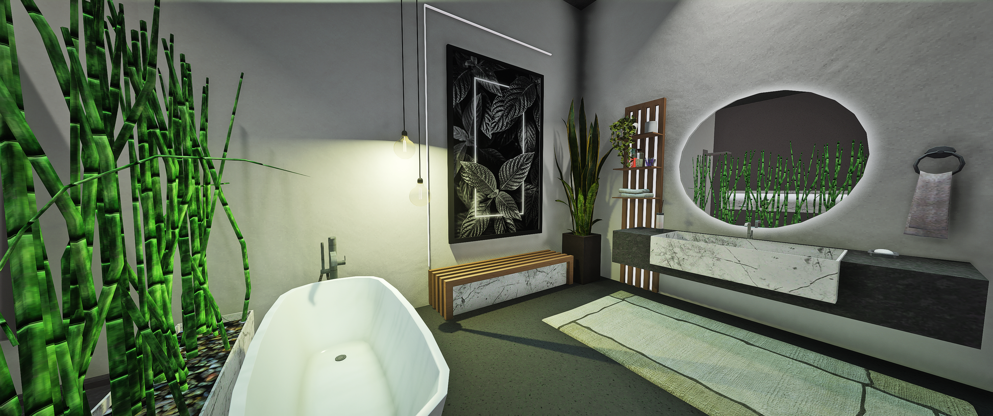 Bathroom design of Modern Two-House Map