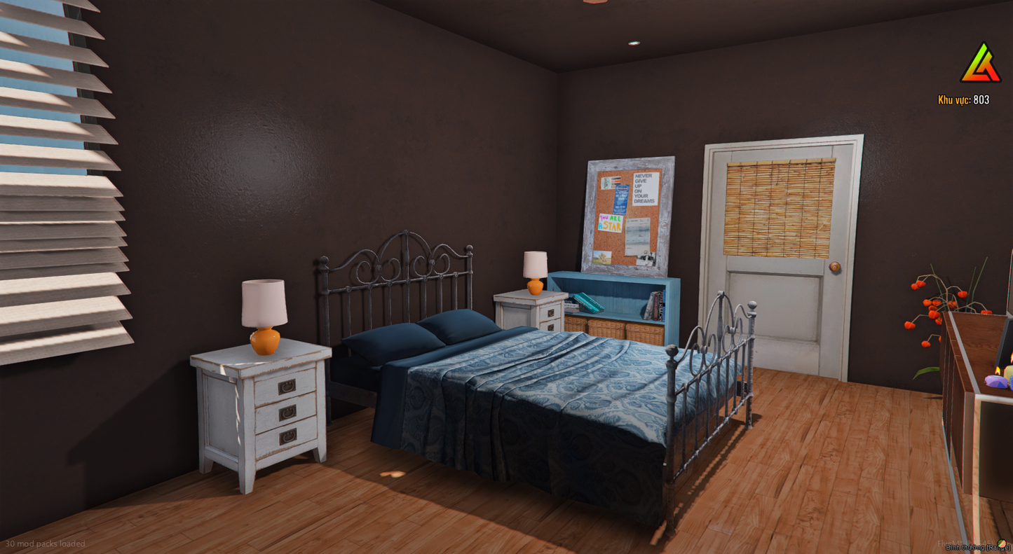 Interior lighting setup for FiveM apartment