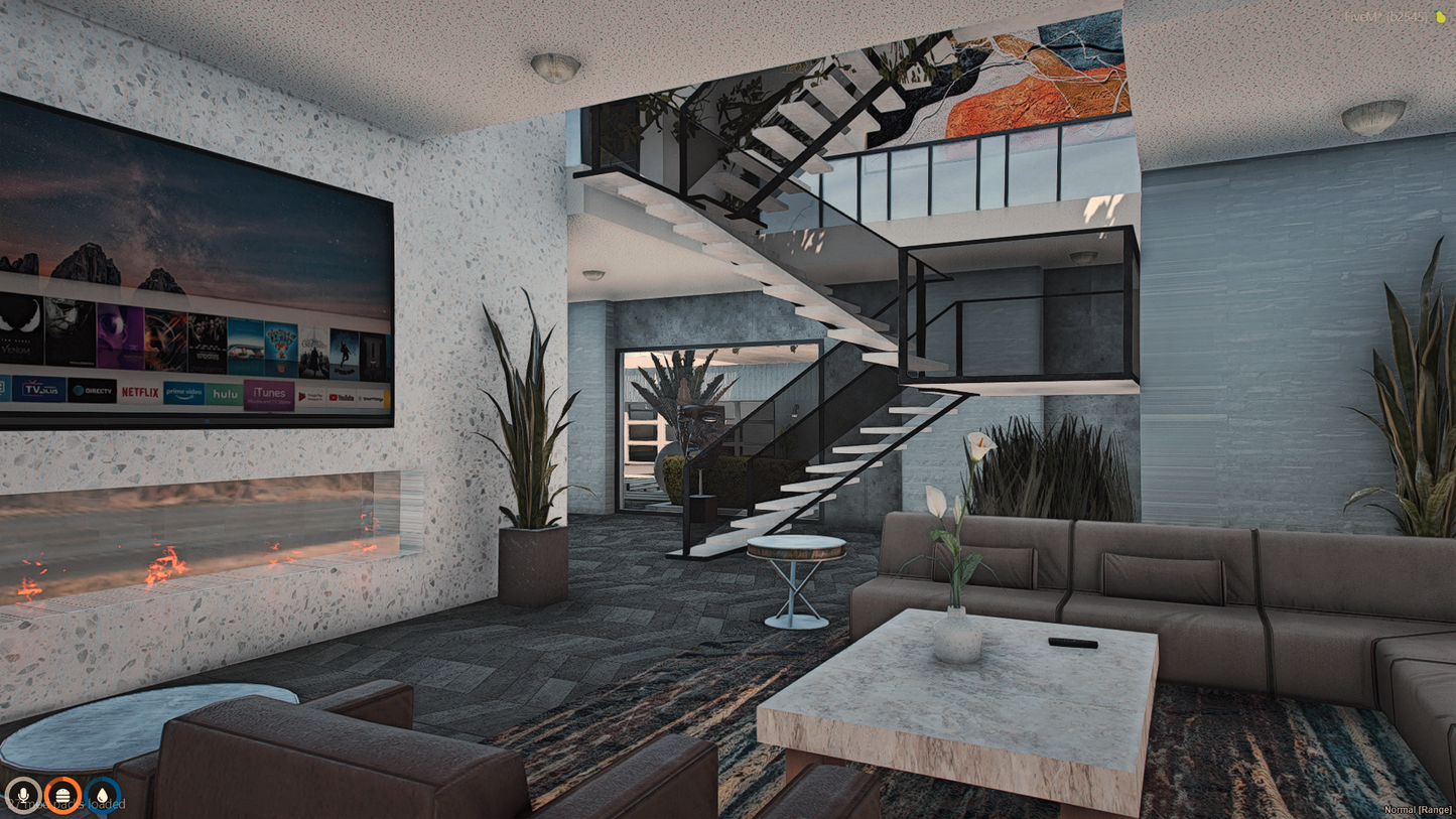Garage area in Ocean View Mansion FiveM map