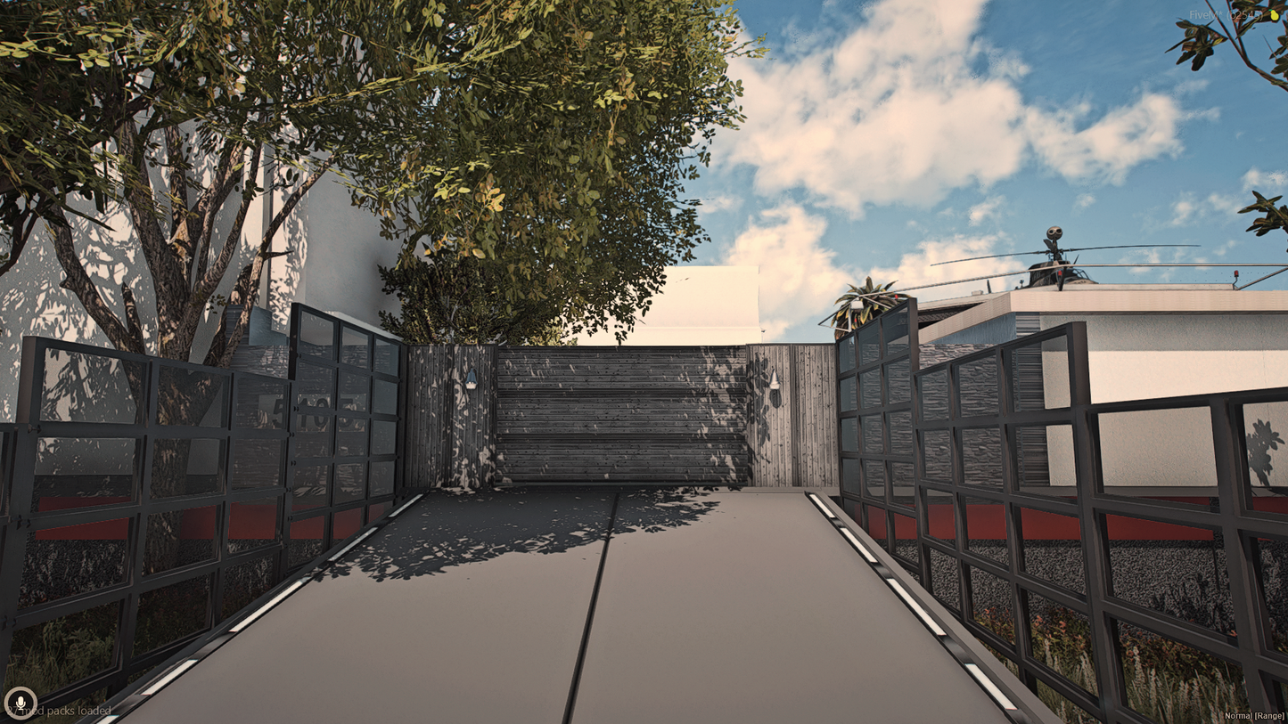 Ocean View Mansion garden and landscaping in FiveM