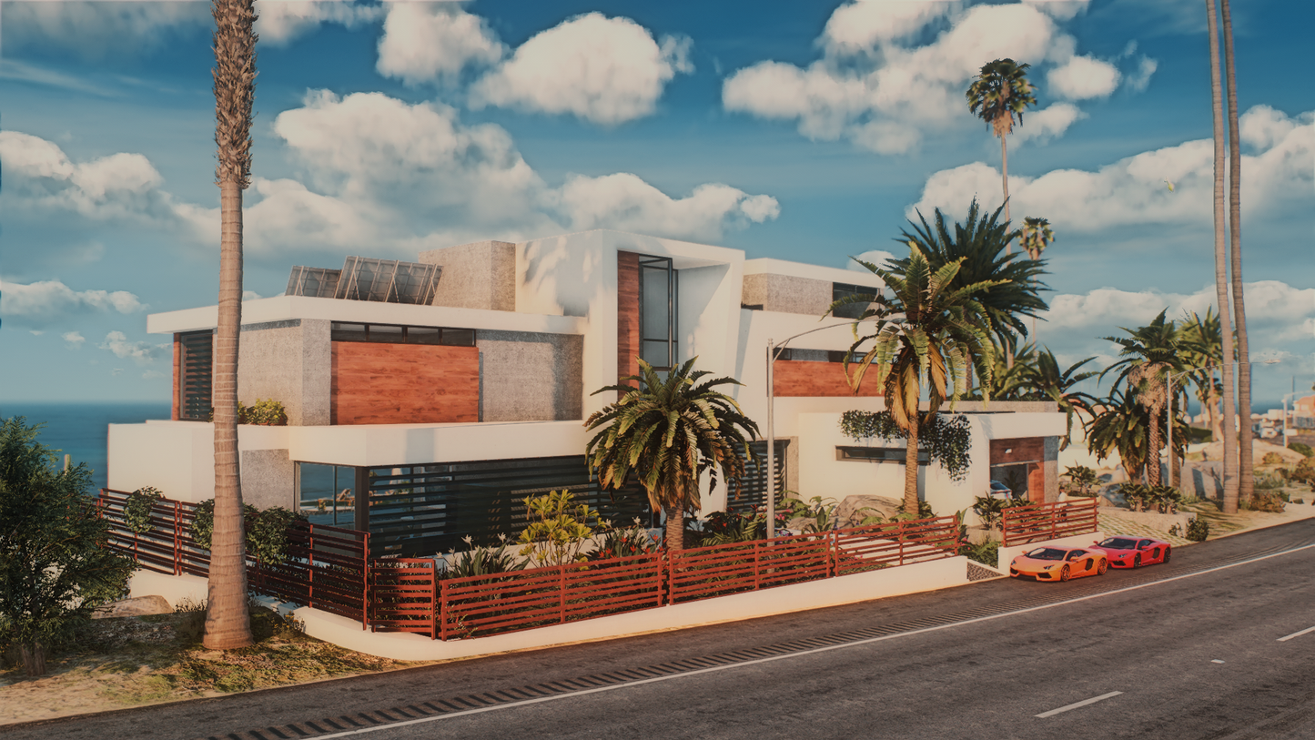 The Ora Mansion 2.0 FiveM map mod front exterior view
