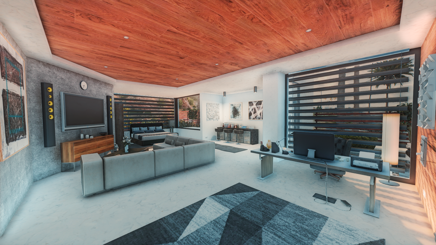 The Ora Mansion 2.0 FiveM map mod living room interior