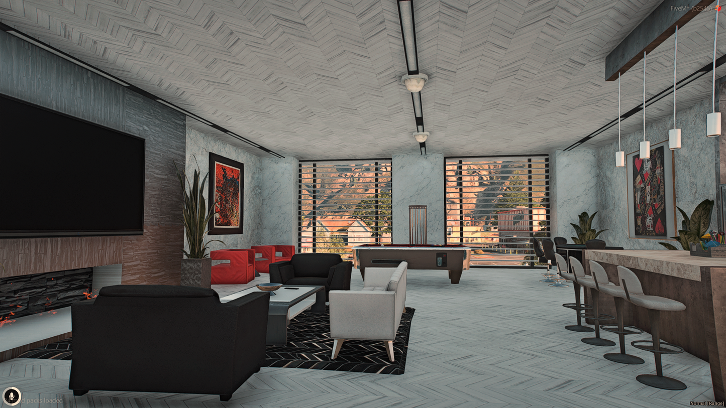Wide hallway interior of Paleto Bay Mansion in RP serve