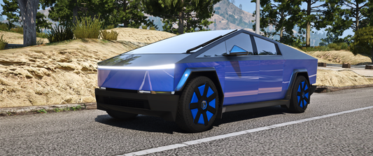 Front view of Debadged 2024 Tesla Cyber Truck Two Tone Edition